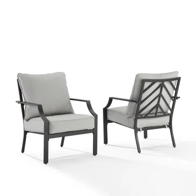 Crosley Otto 2pc Outdoor Metal Armchair Set In Gray