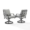 Crosley Otto 2pc Outdoor Metal Dining Swivel Chair Set