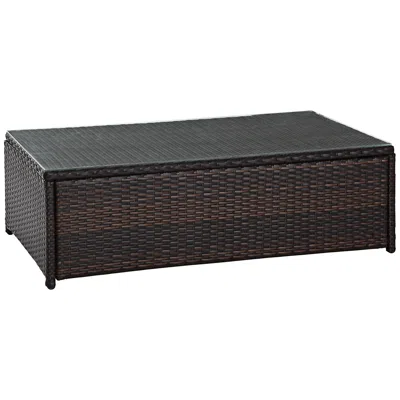 Crosley Palm Harbor Glass-top Outdoor Wicker Cocktail Table