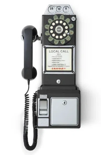 Crosley Radio 'pay Phone' Wall Phone In Black