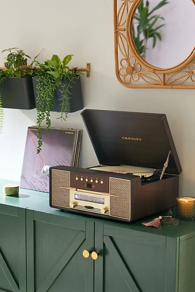 Crosley Rhapsody Bluetooth Entertainment Center In Brown At Urban Outfitters In Transparent
