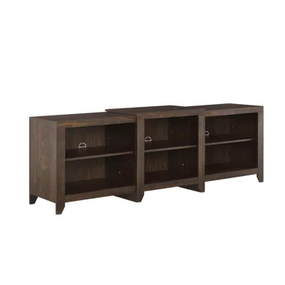 Crosley Ronin 69" Low Profile Tv Stand Dark Walnut In Blue