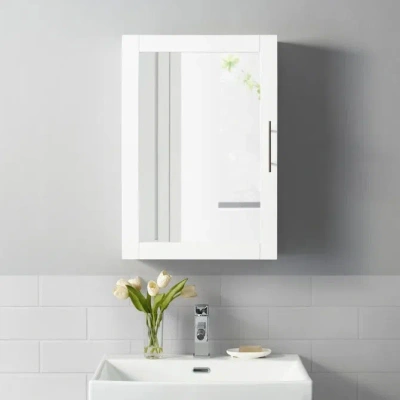 Crosley Savannah Mirrored Wall Cabinet -  In White