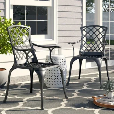 Crosley Sedona Patio Dining Armchair In Black