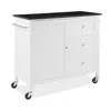 Crosley Soren Granite Top Kitchen Island Cart In White/black