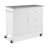 Crosley Soren Granite Top Kitchen Island Cart In White/grey