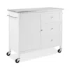 Crosley Soren Stainless Steel Top Kitchen Island Cart In White