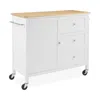 Crosley Soren Wood Top Kitchen Island Cart In White