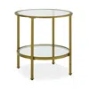 Crosley Aimee Glass Side Table In Gold