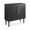 Crosley Everett Accent Cabinet In Matte Black