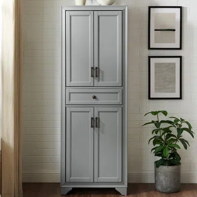 Crosley Tara 68" Kitchen Pantry In Distressed Gray