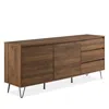 Crosley Teagan Record Storage Sideboard Brown Oak In Brown Oak