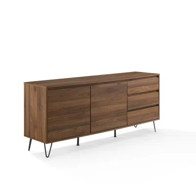 Crosley Teagan Record Storage Sideboard Brown Oak