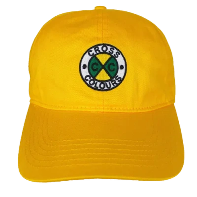 Cross Colours Circle Logo Embroidered Dad Hat In Yellow