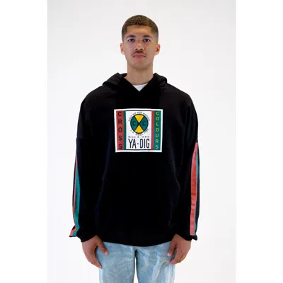 Cross Colours Label Logo Side Pocket Hoodie In Black