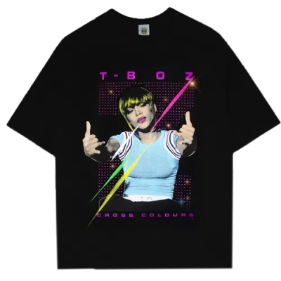 Cross Colours T-boz Bling T-shirt In Black