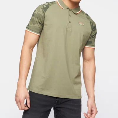 Crosshatch Mens Cramdark Camo Polo Shirt (olive) In Green