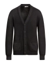 Crossley Man Cardigan Charcoal Size L Virgin Wool In Black