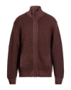 Crossley Man Cardigan Chocolate Brown Size Xl Virgin Wool In Brown
