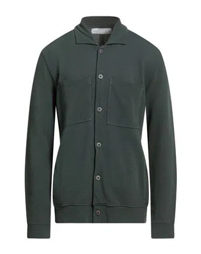 Crossley Man Cardigan Dark Green Size L Cotton