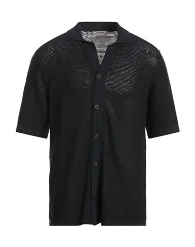 Crossley Man Cardigan Midnight Blue Size Xl Cotton In Black