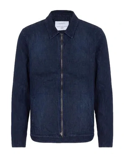 Crossley Man Denim Outerwear Blue Size L Cotton, Lyocell