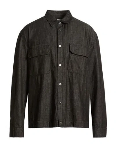Crossley Man Denim Shirt Lead Size Xl Cotton In Black