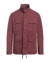 Crossley Man Jacket Burgundy Size M Cotton, Elastane In Red