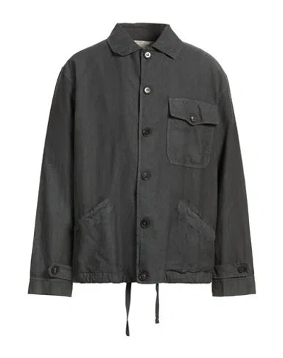 Crossley Man Jacket Charcoal Size L Cotton, Linen In Black