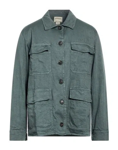 Crossley Man Jacket Dark Green Size L Linen, Cotton