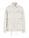 Crossley Man Jacket Light Grey Size Xl Cotton, Elastane In Neutral