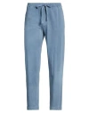 Crossley Man Pants Slate Blue Size L Cotton In Blue