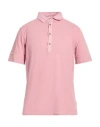 Crossley Man Polo Shirt Antique Rose Size Xxl Cotton, Linen In Pink