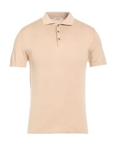 Crossley Man Polo Shirt Camel Size M Cotton In Neutral