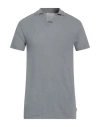Crossley Man Polo Shirt Grey Size Xl Cotton, Linen In Grey