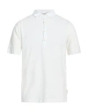 Crossley Man Polo Shirt White Size Xl Cotton, Linen