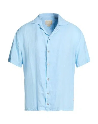 Crossley Man Shirt Azure Size Xxl Linen In Blue