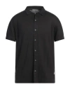 Crossley Man Shirt Black Size L Linen, Elastane