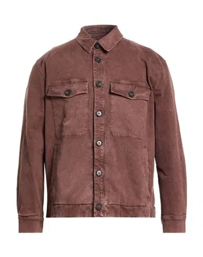 Crossley Man Shirt Burgundy Size L Cotton, Elastane In Red