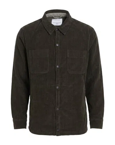 Crossley Man Shirt Charcoal Size L Cotton In Black