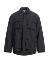 Crossley Man Shirt Charcoal Size L Cotton, Linen In Grey