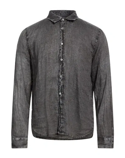 Crossley Man Shirt Charcoal Size M Linen In Gray