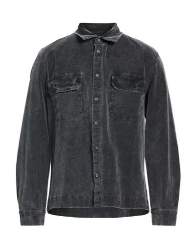 Crossley Man Shirt Charcoal Size Xl Cotton In Blue