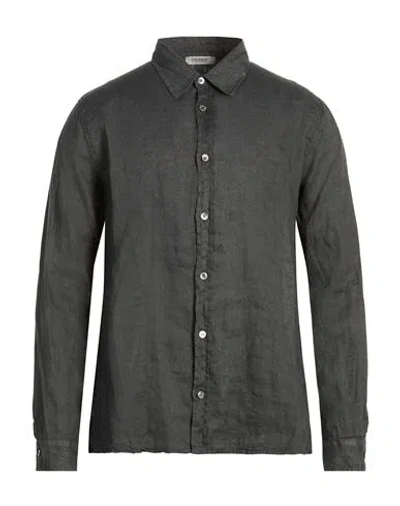 Crossley Man Shirt Charcoal Size Xxl Linen In Gray