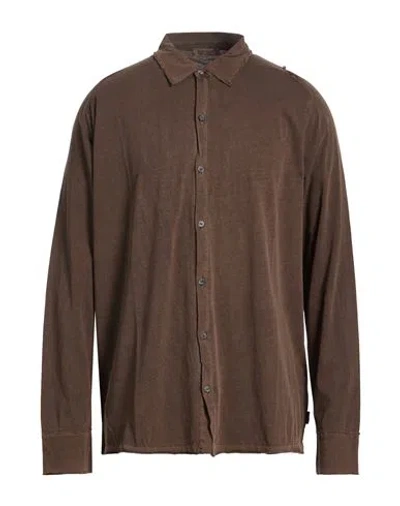 Crossley Man Shirt Chocolate Brown Size Xxl Organic Cotton In Burgundy
