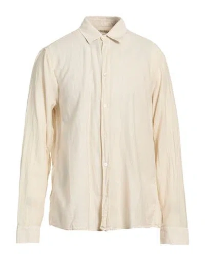 Crossley Man Shirt Cream Size Xl Cotton, Linen, Silk In Neutral
