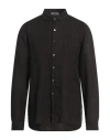 Crossley Man Shirt Dark Brown Size Xxl Linen