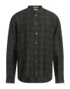 Crossley Man Shirt Dark Green Size L Linen