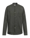 Crossley Man Shirt Dark Green Size Xl Linen In Green