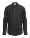 Crossley Man Shirt Dark Green Size Xl Linen
